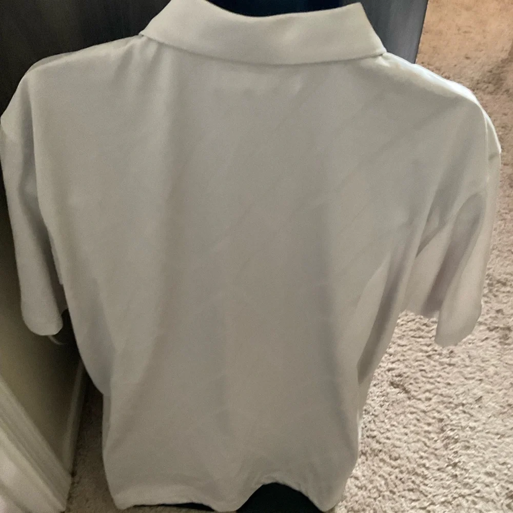 Men’s used tan Roundtree and York performance polo shirt size XL 100% polyester - Picture 4 of 4